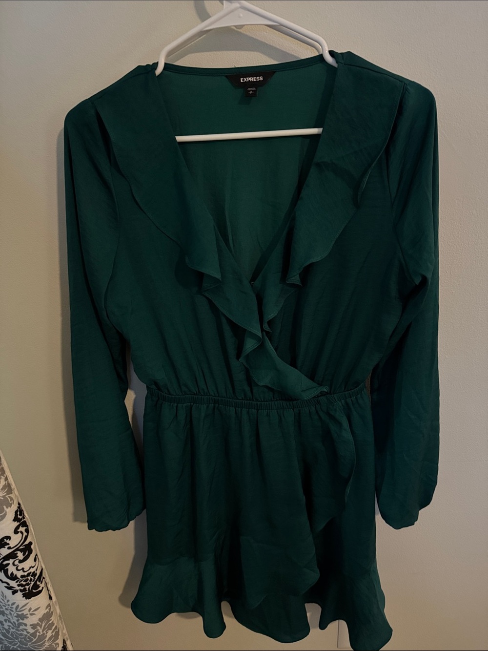 Express Teal Ruffle Wrap Flippy Dress size small